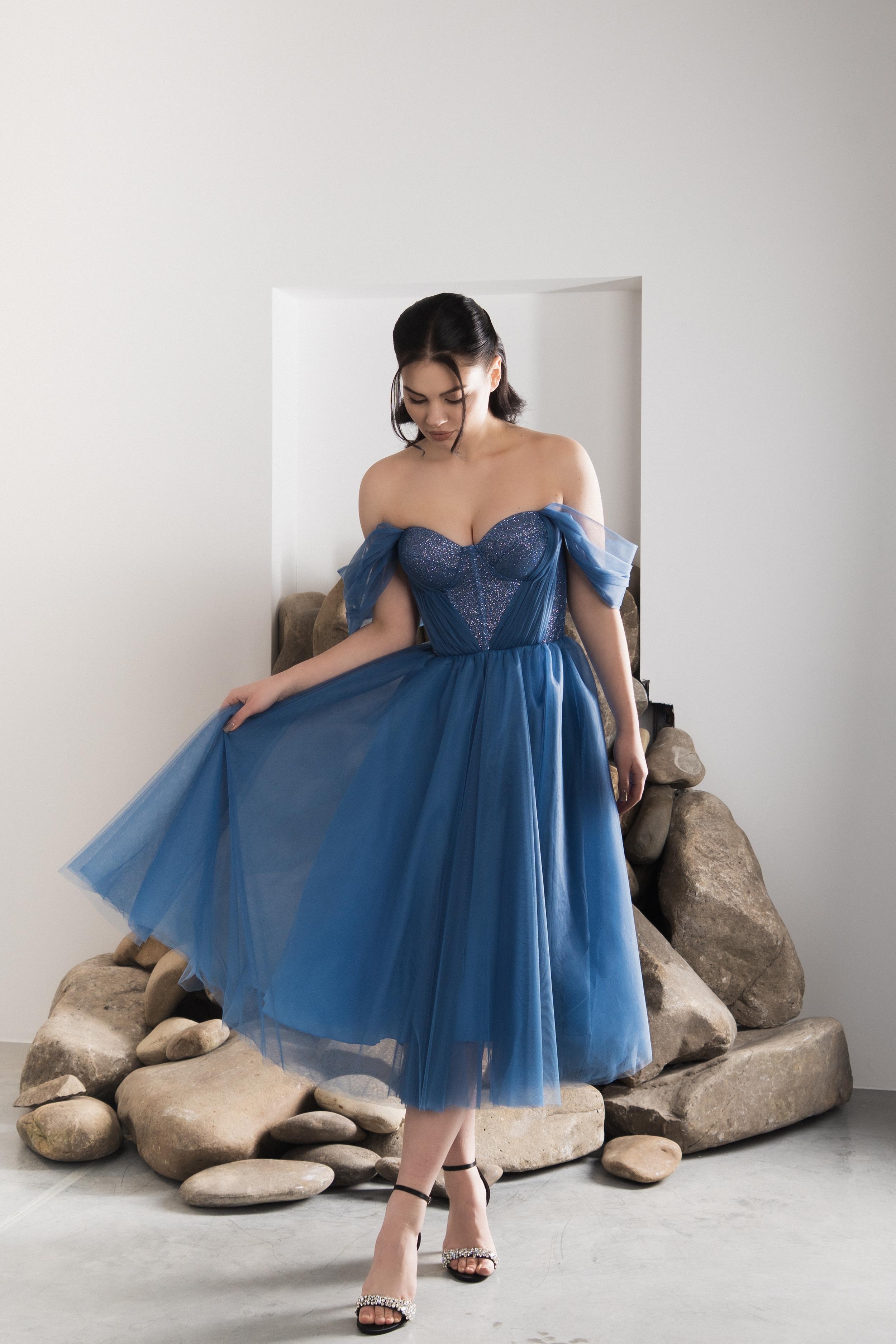 White Angel Amber midi blue